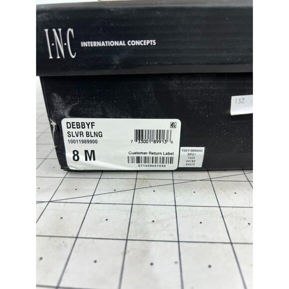 INC Womens Silver Rhinestone High-Top Sneakers With Zipper Velcro Straps Sz. 8 - Picture 4 of 10